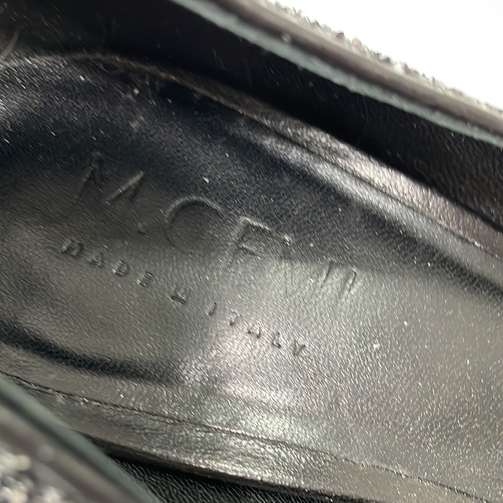 M.Gemi Heels Pumps Made In Italy Black and Silver Sparkle Dressy 39.5 8.5-9 - Picture 5 of 9